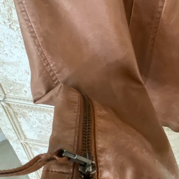 Mac studio Faux Leather Jacket - Camel/Brown - size M, NWT - Picture 4 of 7